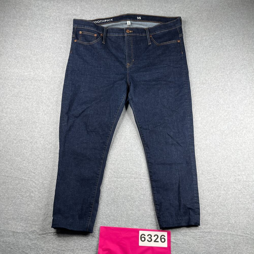 J Crew Jeans Womens Toothpick Dark Wash Womens Size 35 *SEE HEM